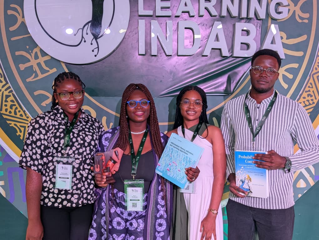 TAG Ecosystem team members holding their Deep Learning Indaba 2026 award books and trophies