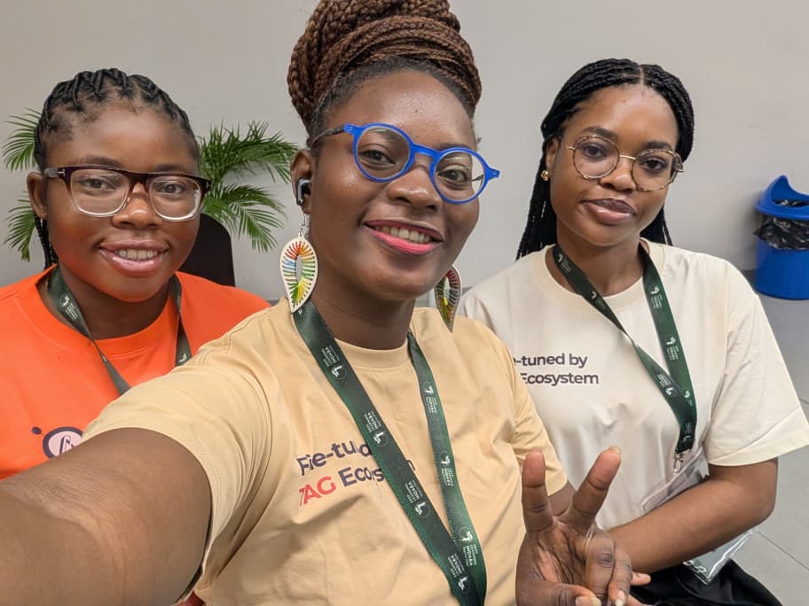 TAG Ecosystem community members taking a selfie together at Deep Learning Indaba Nigeria 2026