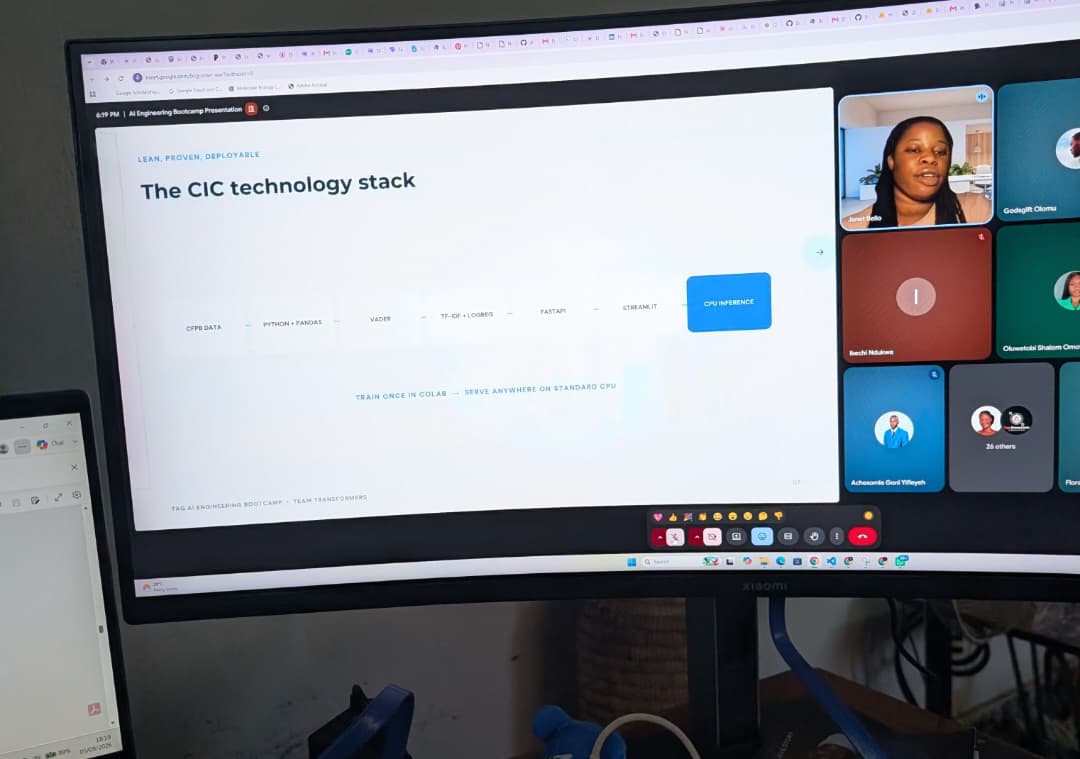 Team Transformers explaining the technology stack behind its customer-intelligence classifier